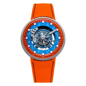 Space Jam Tourbillon orange strap © Kross Studio