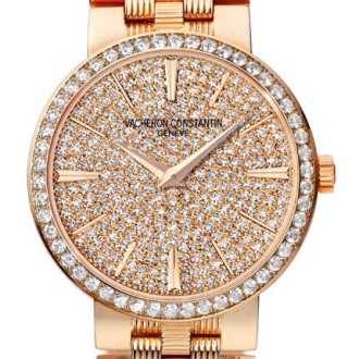 Traditionnelle gold bracelet small model fully paved