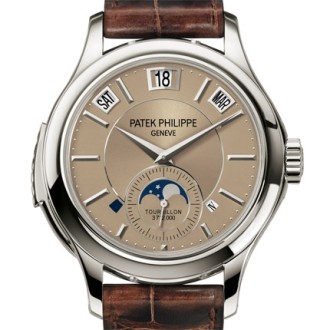 Minute repeater, instantaneous perpetualcalendar in apertures, tourbillon, and moon-phase display