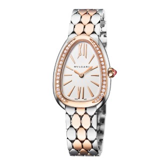 Serpenti Seduttori Steel and Rose Gold with Diamonds