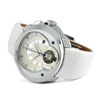 FVa5 Universal Timezone GMT Quantième Automatique White gold. Lugs set with diamonds
