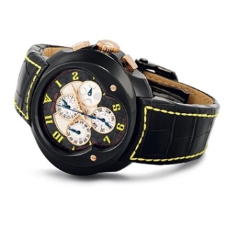 FVa9 Chronographe Master Quantième Automatique Yellow Edition Black DieHard Extreme Steel with Red Gold details