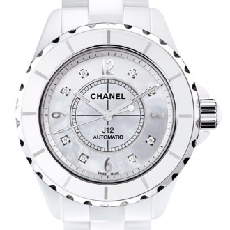 Céramique blanche, cadran nacre blanche
