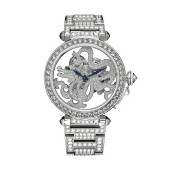 Skeleton Dragon Motif Brillant-Cut Diamonds