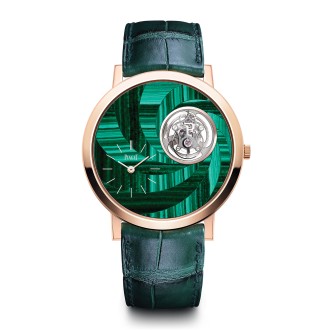 Altiplano malachite marquetry tourbillon