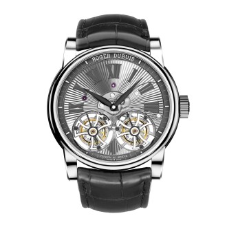 Double Flying Tourbillon in white gold with Hand-made Guilloché