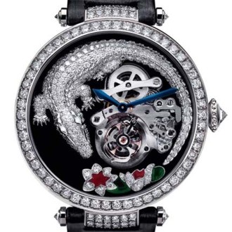Tourbillon and crocodile watch