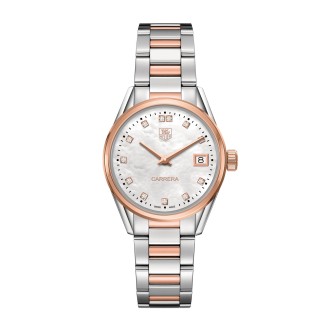 Steel, Diamond & Rose Gold 32mm