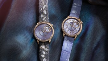 The one-of-a-kind Égérie “The Pleats of Time” concept watch, alongside the Égérie moon phase 100-piece limited edition © Vacheron Constantin