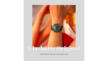 SeaQ Stainless Steel with the new green strap © Glashütte Original