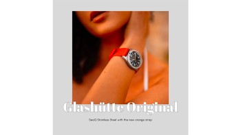 SeaQ Stainless Steel with the new orange strap © Glashütte Original