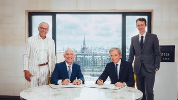 Stefano Domenicali, President & CEO of Formula 1, Greg Maffei, President & CEO, Liberty Media, Bernard Arnault, Chairman & CEO, LVMH Group and Frédéric Arnault, CEO, LVMH Watches © Boby