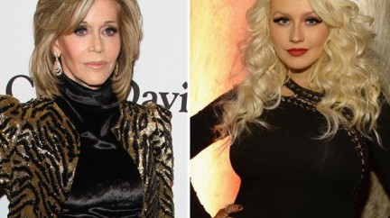 Christina Aguilera and Jane Fonda in Mouawad - Mouawad