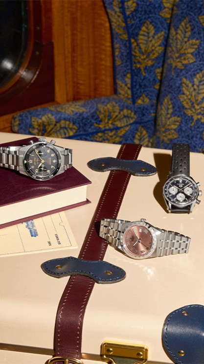 Spirit Chronograph by Longines, the Royal Date by Tudor and the Carrera by TAG Heuer © Longines, Tudor, TAG Heuer