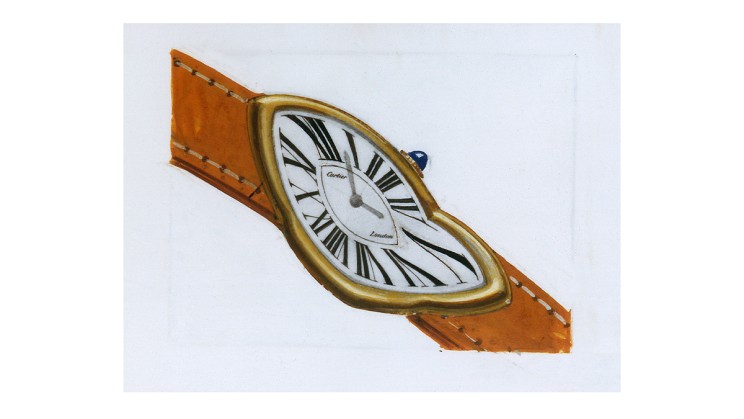 Archive sketch of the Crash watch © Cartier