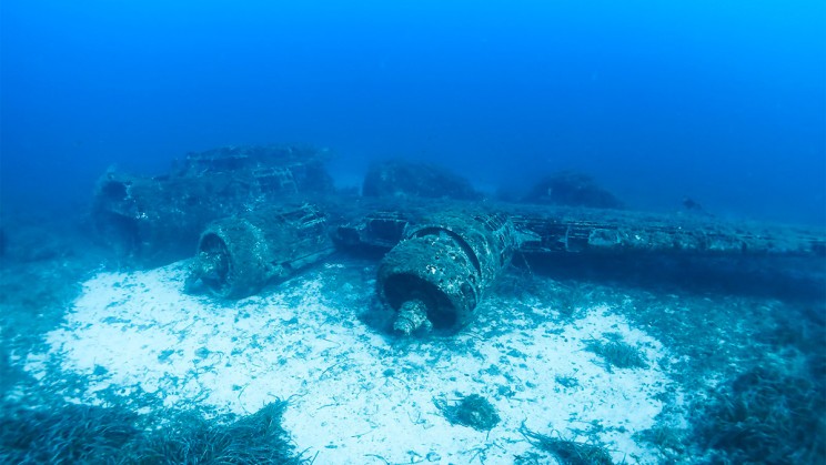 Epave du Bombardier B17 de Calvi © Stéphan Le Gallais