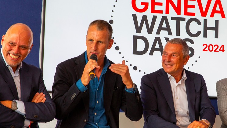 Antoine Pin (Directeur général Bulgari Horlogerie), Patrick Prugniaux (CEO Ulysse Nardin et Girard-Perregaux) et Jean-Christophe Babin (CEO Bulgari) © Geneva Watch Days 