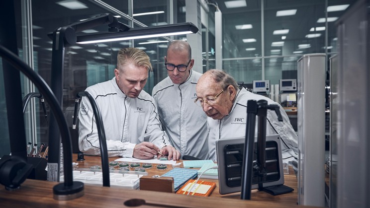 Kurt Klaus and fellow watchmakers at IWC © IWC Schaffhausen 