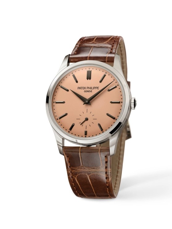 Patek Philippe Calatrava 6196P-001, 38 mm de diamètre, mouvement à remontage manuel, bracelet cuir d’alligator. EUR 46'800. © Patek Philippe