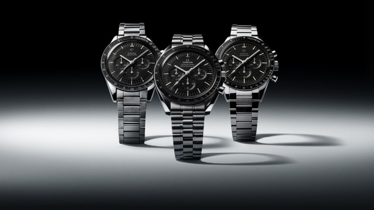 1964 Speedmaster ST 105.003, 2021 Speedmaster Moonwatch, 2020 Speedmaster Calibre 321 © Omega