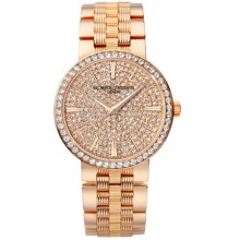 Traditionnelle gold bracelet small model fully paved