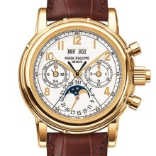 Split seconds chronograph with 30 minute counter and perpetual calendar
