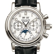 Split seconds chronograph with 30 minute counter and perpetual calendar