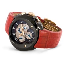 FVa12-9A Chronographe Quantième Annuel Automatique - Black DieHard Extreme Steel with red gold details