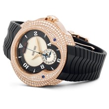 FVa7 Master Quantième Automatique HJ4 Red Gold. Bezel fully paved and lugs set with diamonds