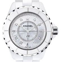 Céramique blanche, cadran nacre blanche